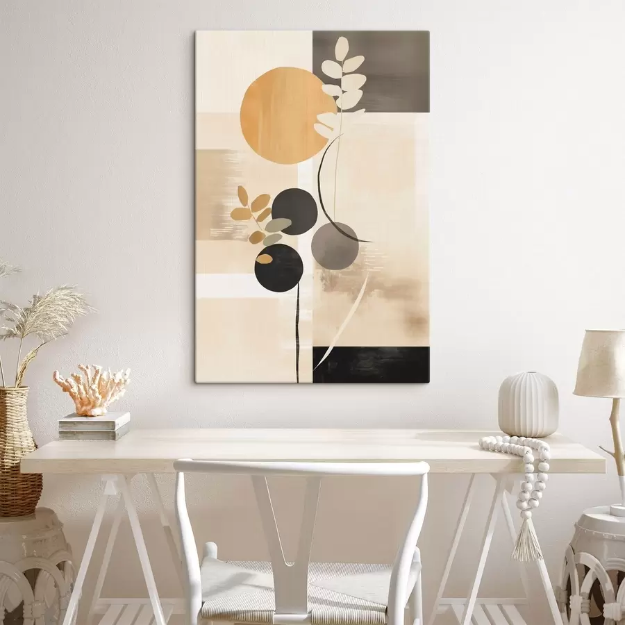 Pilt Abstraktsioon lehtede ja ringidega s48612