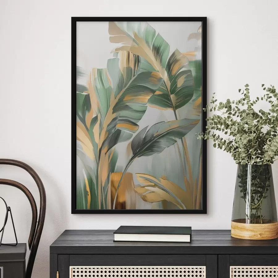 Fototapeedid Abstraktsed troopilised lehed f48664