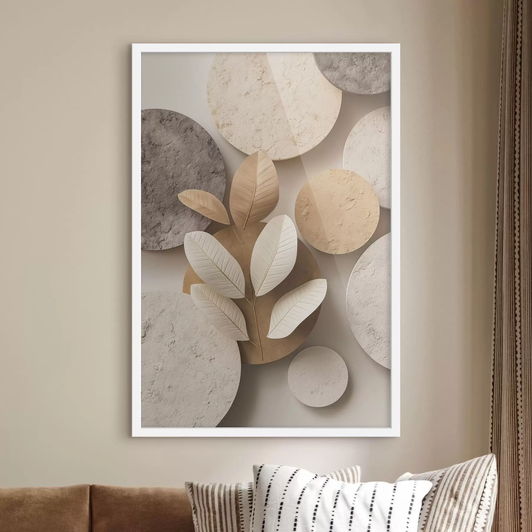 Fototapeedid Kompositsioon lehtede ja ringidega f48691