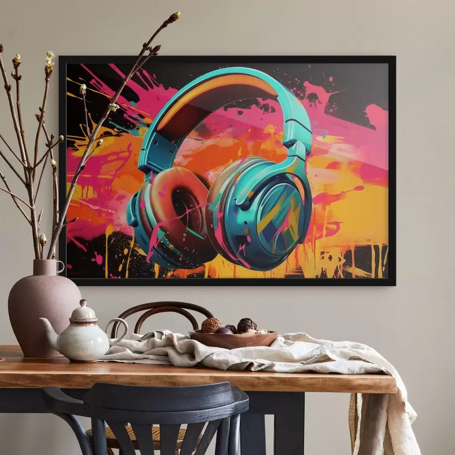 Fototapeedid Erevalvärvilised kõrvaklapid f48720