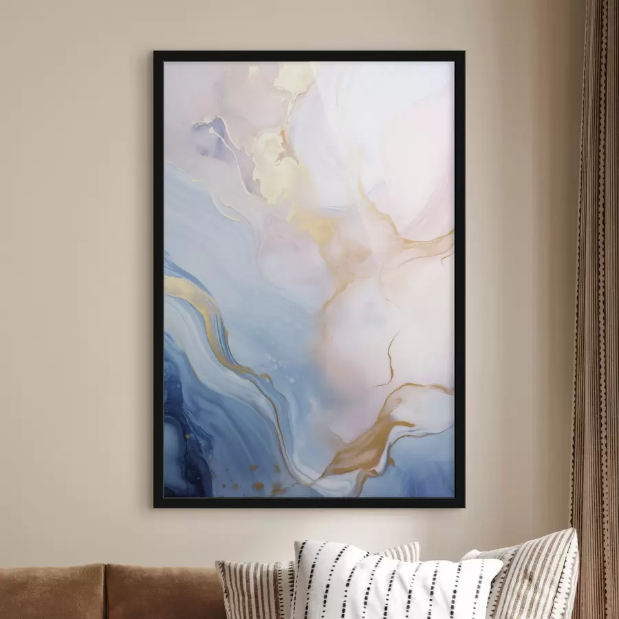 Fototapeedid Abstraktne tekstuuriga vedelkunst, millel on roosa ja sinise värvi keerlevad mustrid f48730