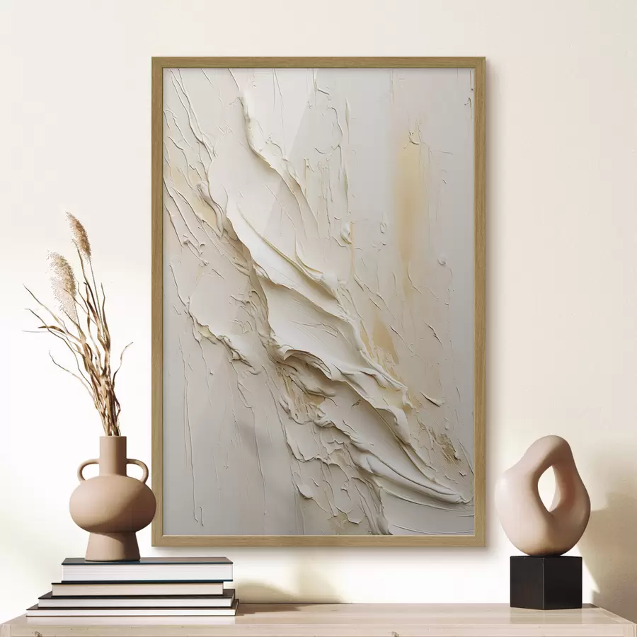 Fototapeedid Tekstuuriga kreemikas ja beež maal abstraktses stiilis, minimalistlik kunst f48737