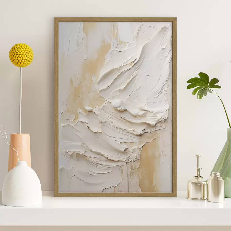 Fototapeedid Tekstuuriga kreemikas ja beež maal abstraktses stiilis, minimalistlik kunst f48738