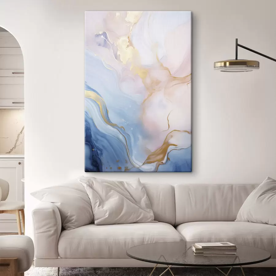 Pilt Abstraktne tekstuuriga vedelkunst, millel on roosa ja sinise värvi keerlevad mustrid s48730