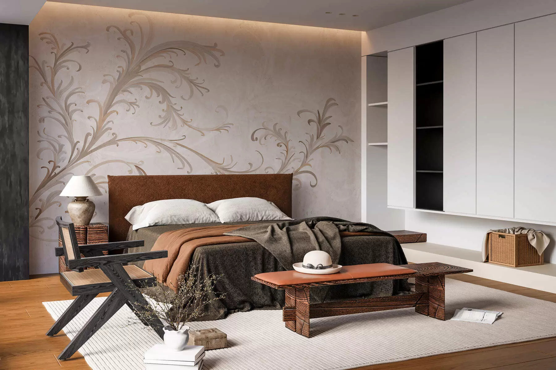 Fototapeedid Vintage-kaunistused grunge-stiilis seinal w05490