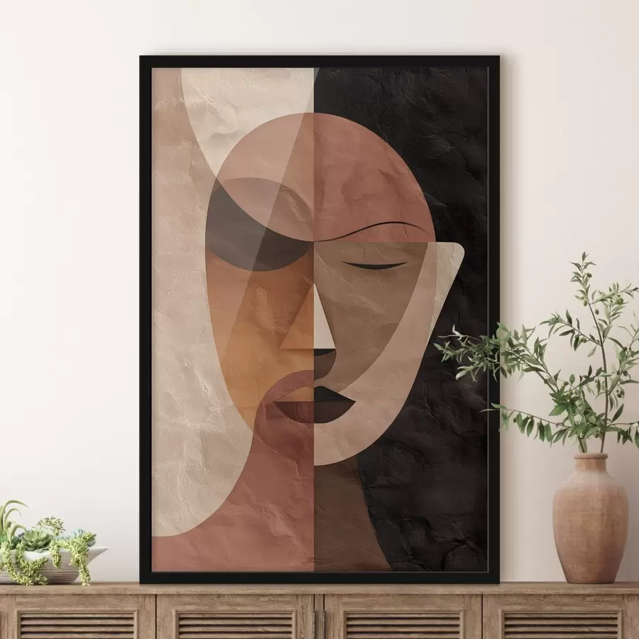 Fototapeedid abstraktne nägu kohvi toonides f48777