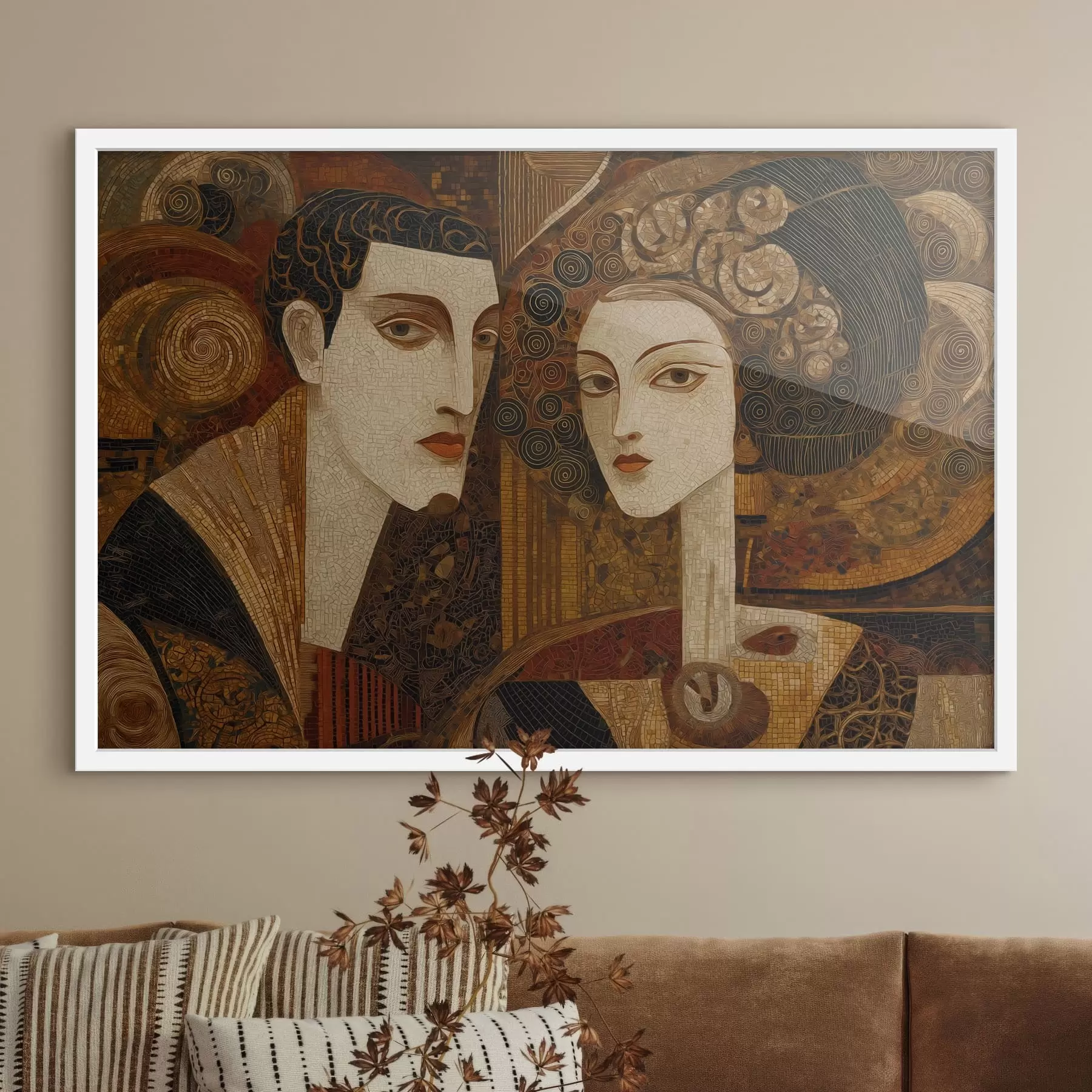 Fototapeedid Mosaiikstiilis paar, abstraktne portree f48933