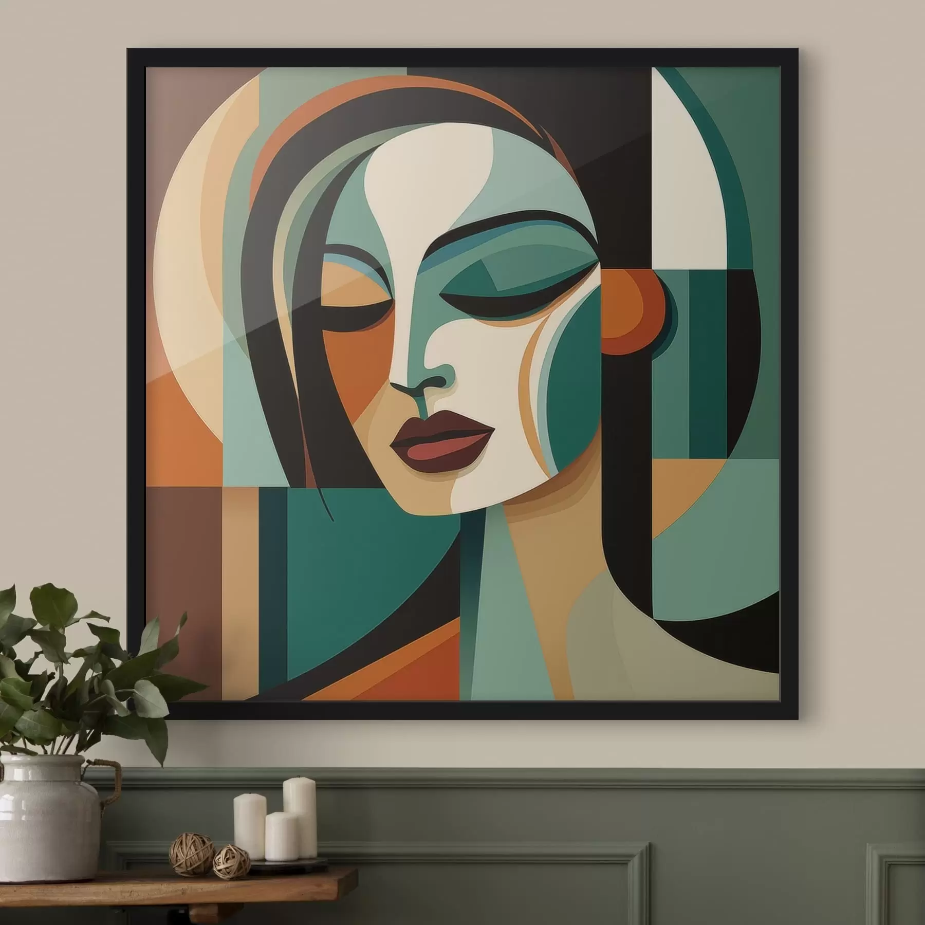 Fototapeedid Naisportree geomeetrilises stiilis f48952