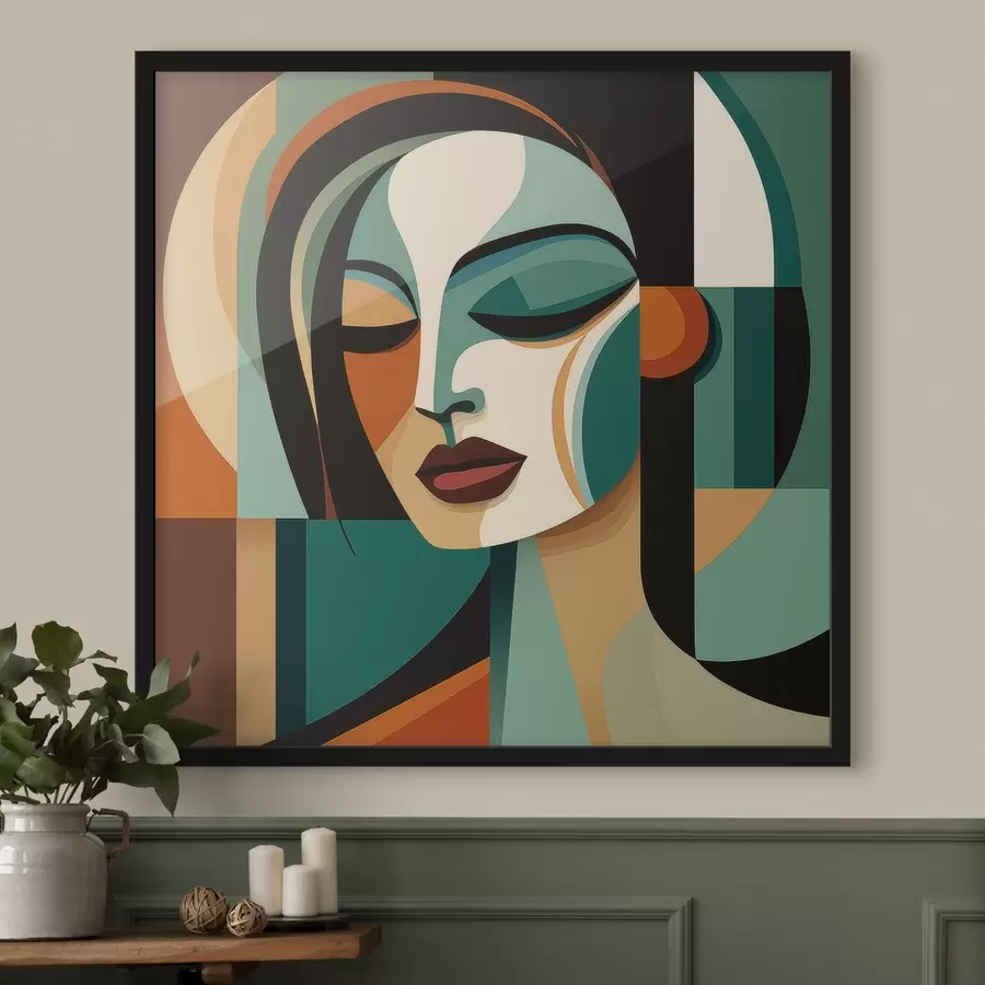 Fototapeedid Naisportree geomeetrilises stiilis f48952