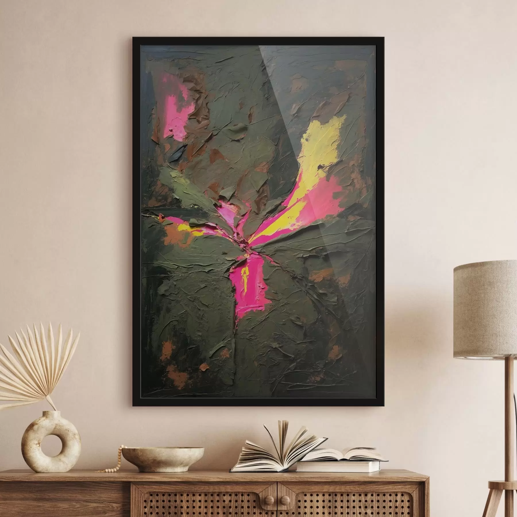 Fototapeedid Kokkuvõte: Impasto-stiilis tekstuurne kompositsioon erksate aktsentidega f48826