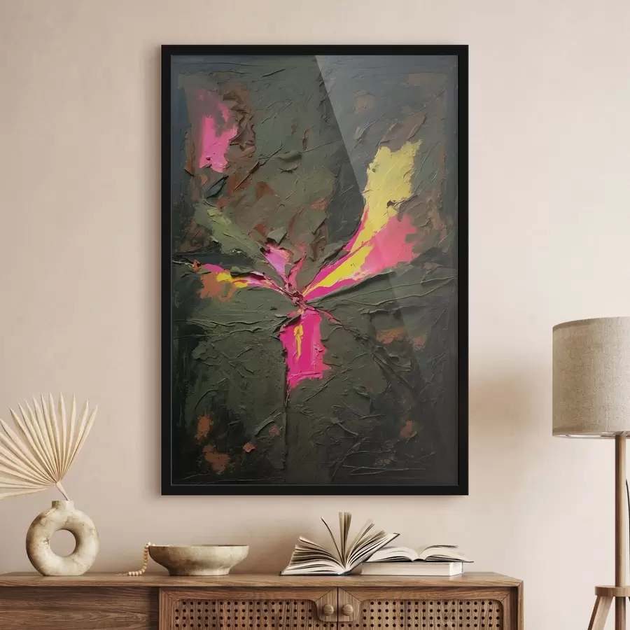 Fototapeedid Kokkuvõte: Impasto-stiilis tekstuurne kompositsioon erksate aktsentidega f48826