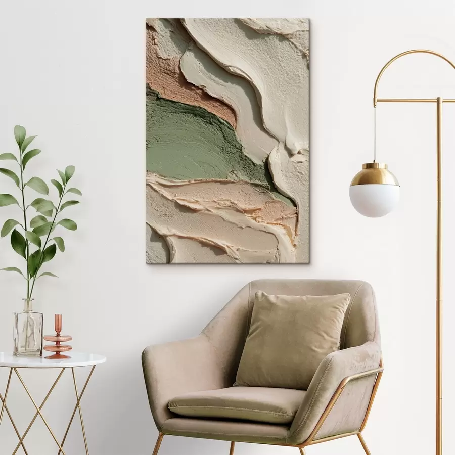 Pilt Looduslikes toonides abstraktsed impasto-stiilis pintslitõmbed s48798