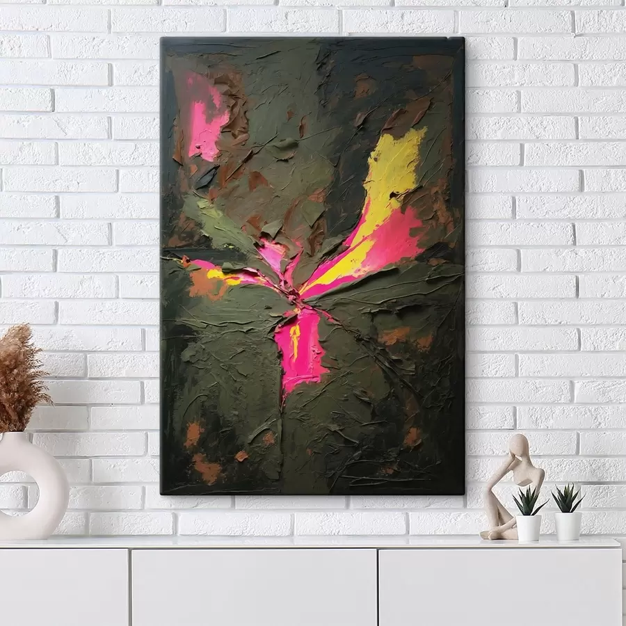 Pilt Kokkuvõte: Impasto-stiilis tekstuurne kompositsioon erksate aktsentidega s48826