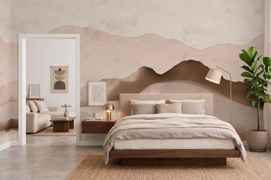 Fototapeedid Abstraktsed mäed Japandi ja minimalistlikus stiilis w05434