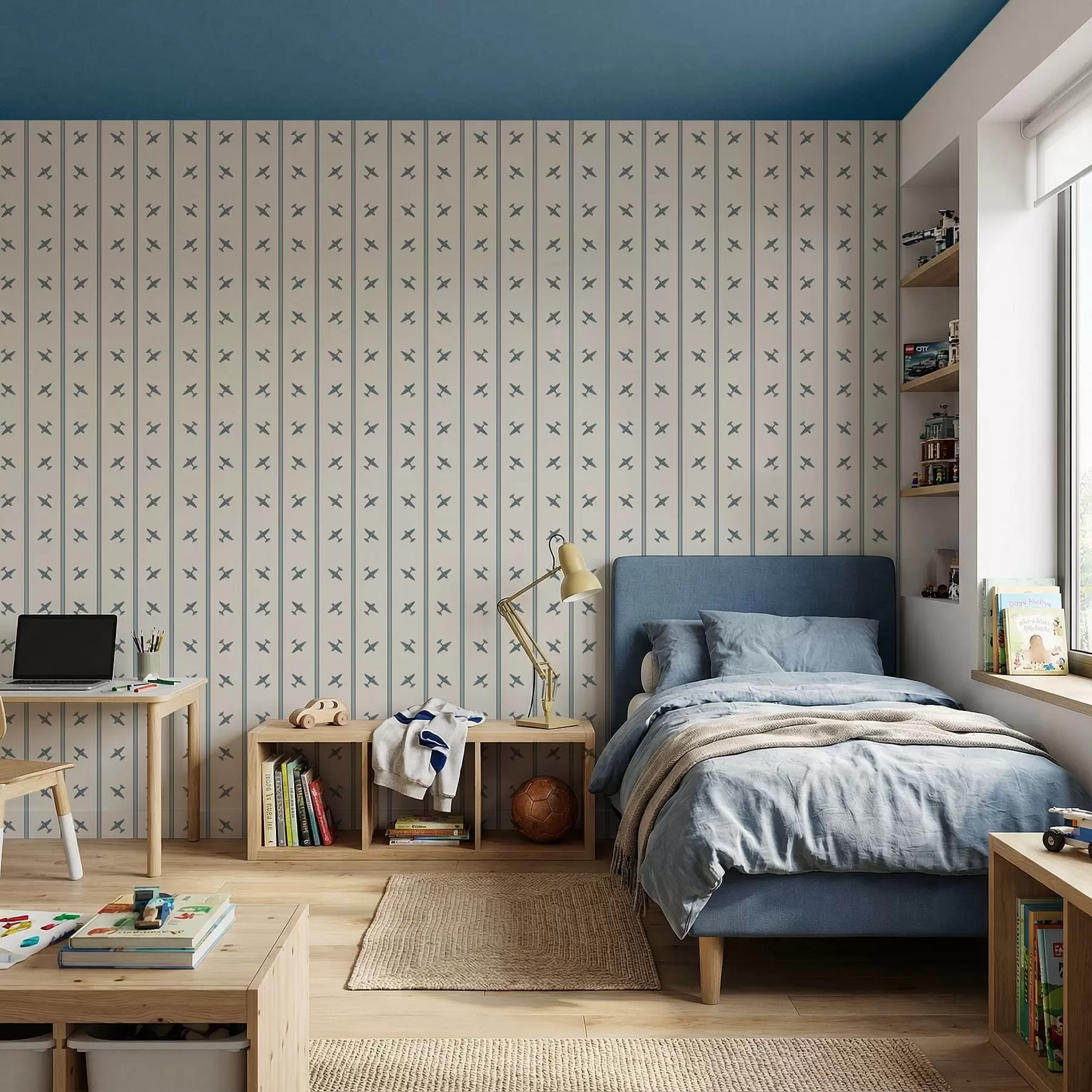 Fototapeedid Lennukid siniste triipudega a01170