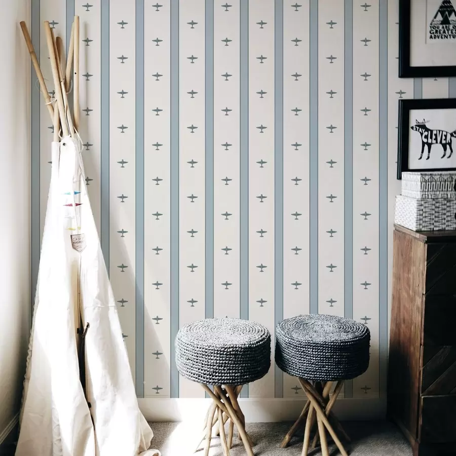 Fototapeedid Sinisel taustal triibulised väikelennukid a01171