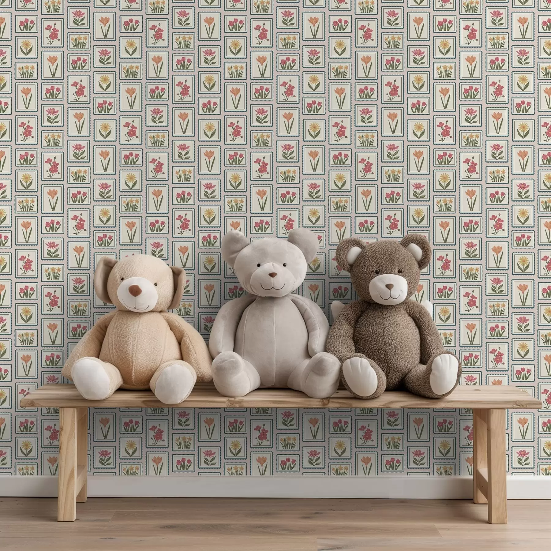 Fototapeedid Raamitud lilleillustratsioonid raamiga a01174