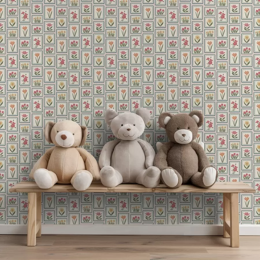 Fototapeedid Raamitud lilleillustratsioonid raamiga a01174