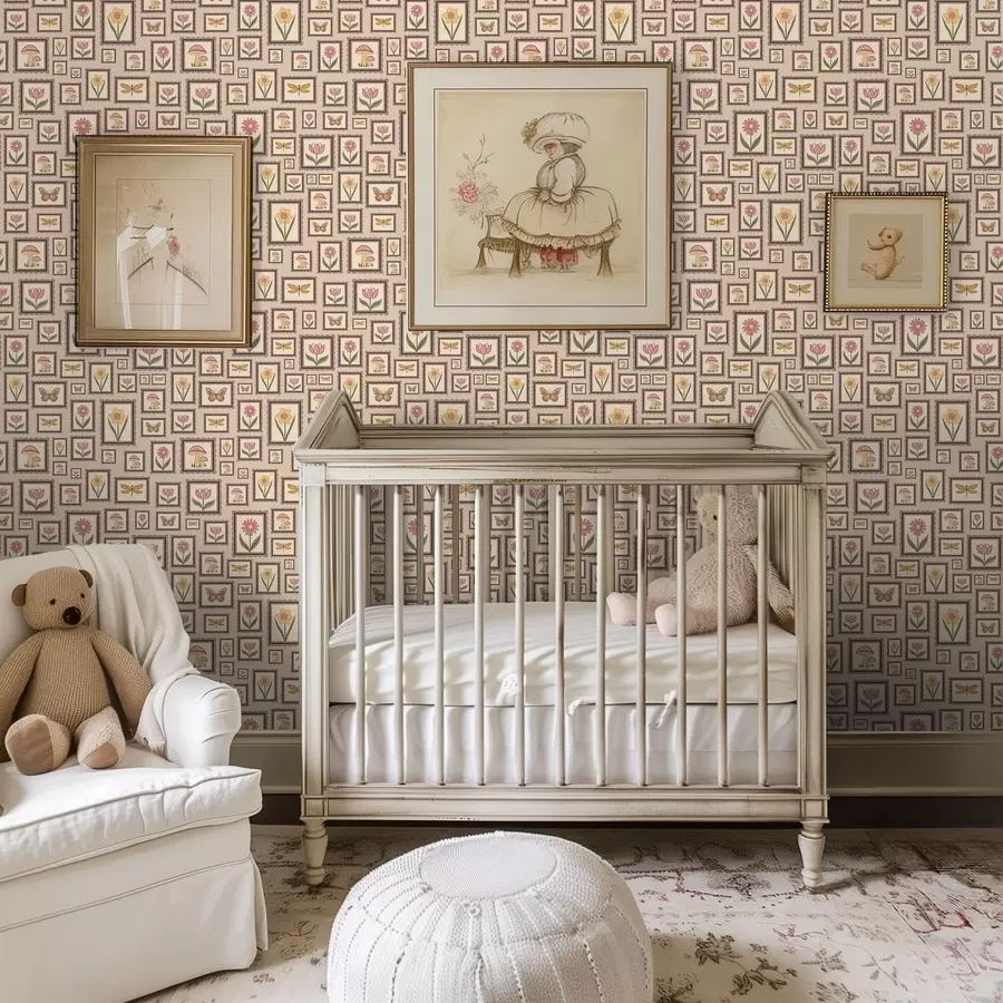 Fototapeedid Raamitud illustratsioonid soojades beežides toonides a01176v2