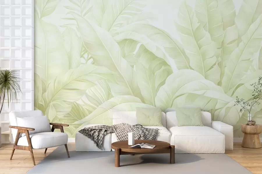 Fototapeedid Vintage troopilised lehed w05518v1