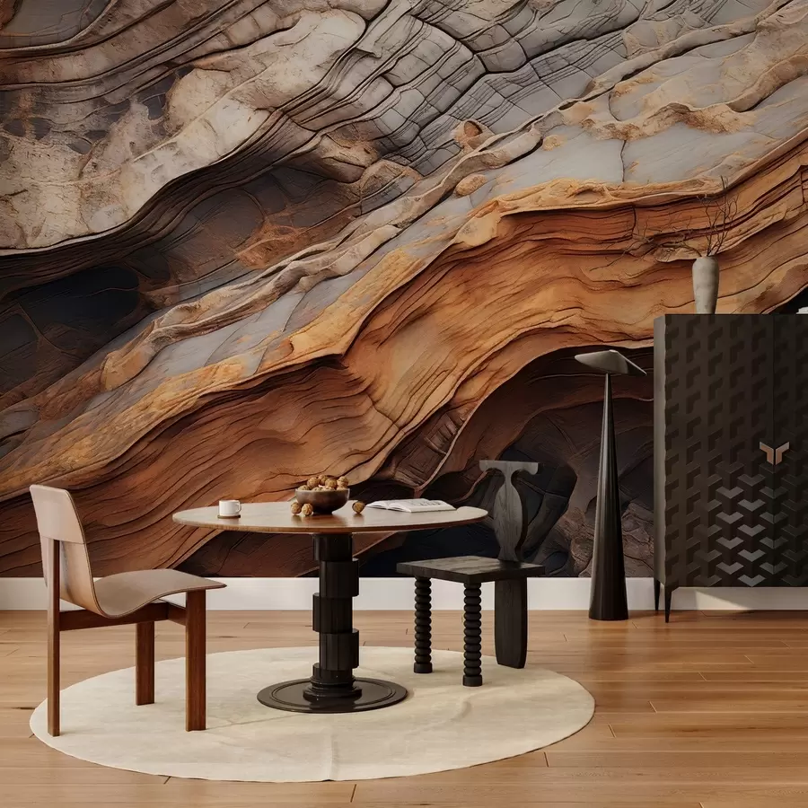 Fototapeedid Tume, rikkalik puidustruktuur w05520