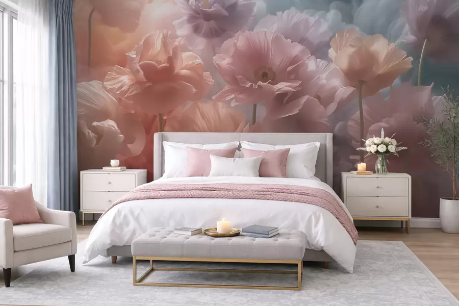 Fototapeedid Õhulised lilled läbipaistvate kroonlehtedega pehmes hommikupäikeses w09847