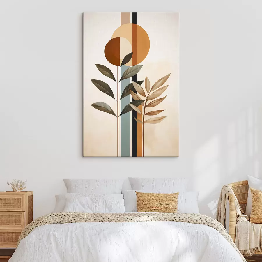 Fototapeedid Abstraktsed taimed ringide ja joontega s48929