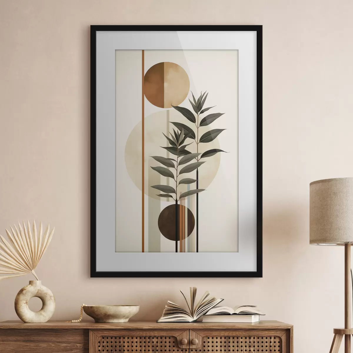 Plakat Abstraktsed taimed ringide ja joontega f48928