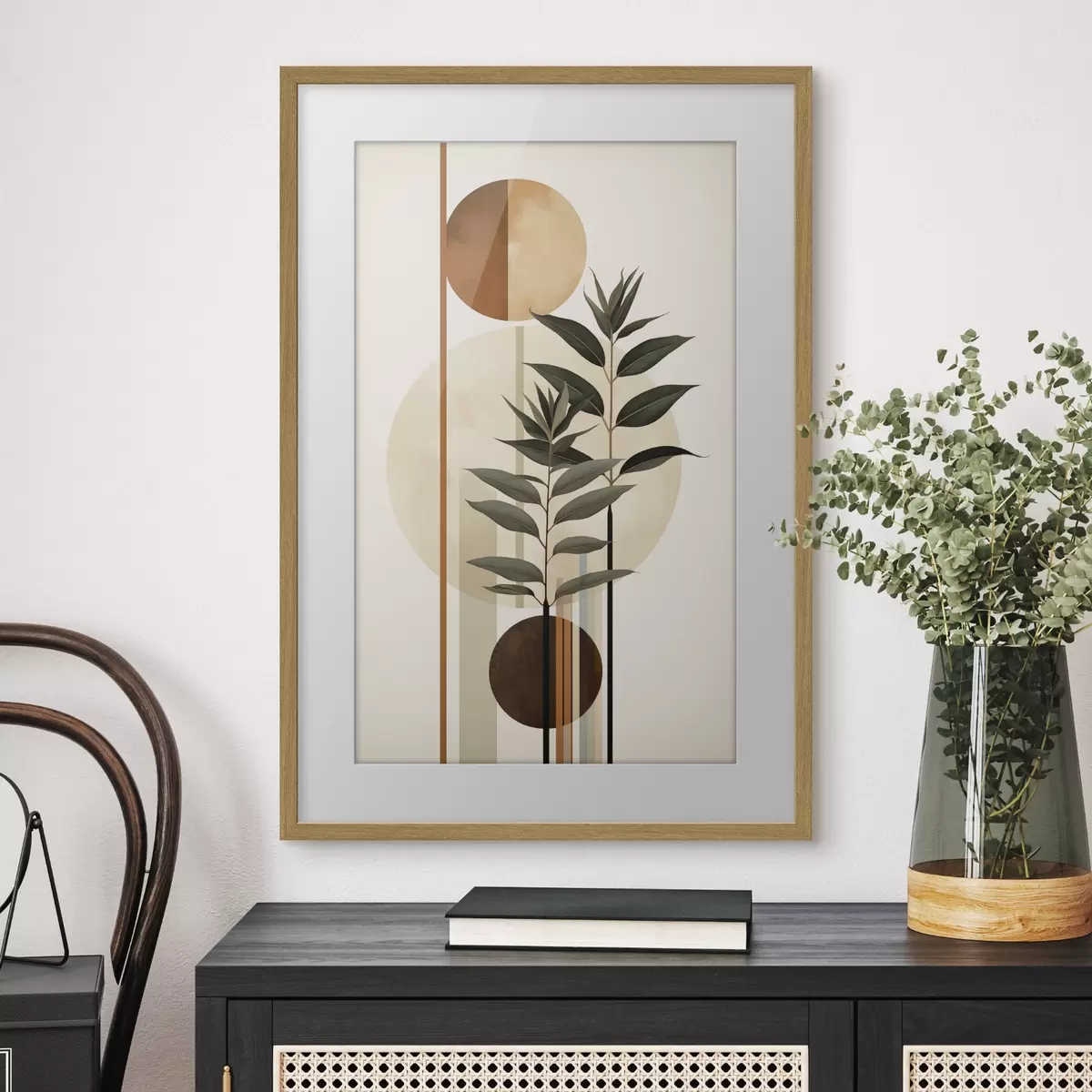 Plakat Abstraktsed taimed ringide ja joontega f48928