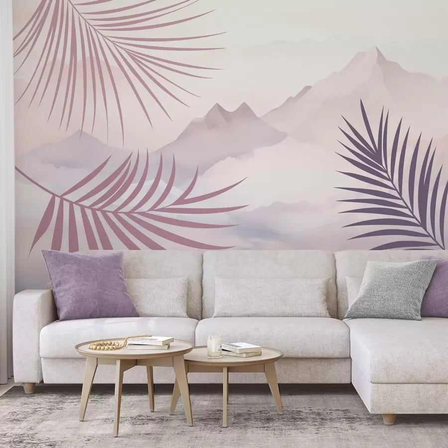 Fototapeedid Palmilehed mäetaguse taustal w05548v1