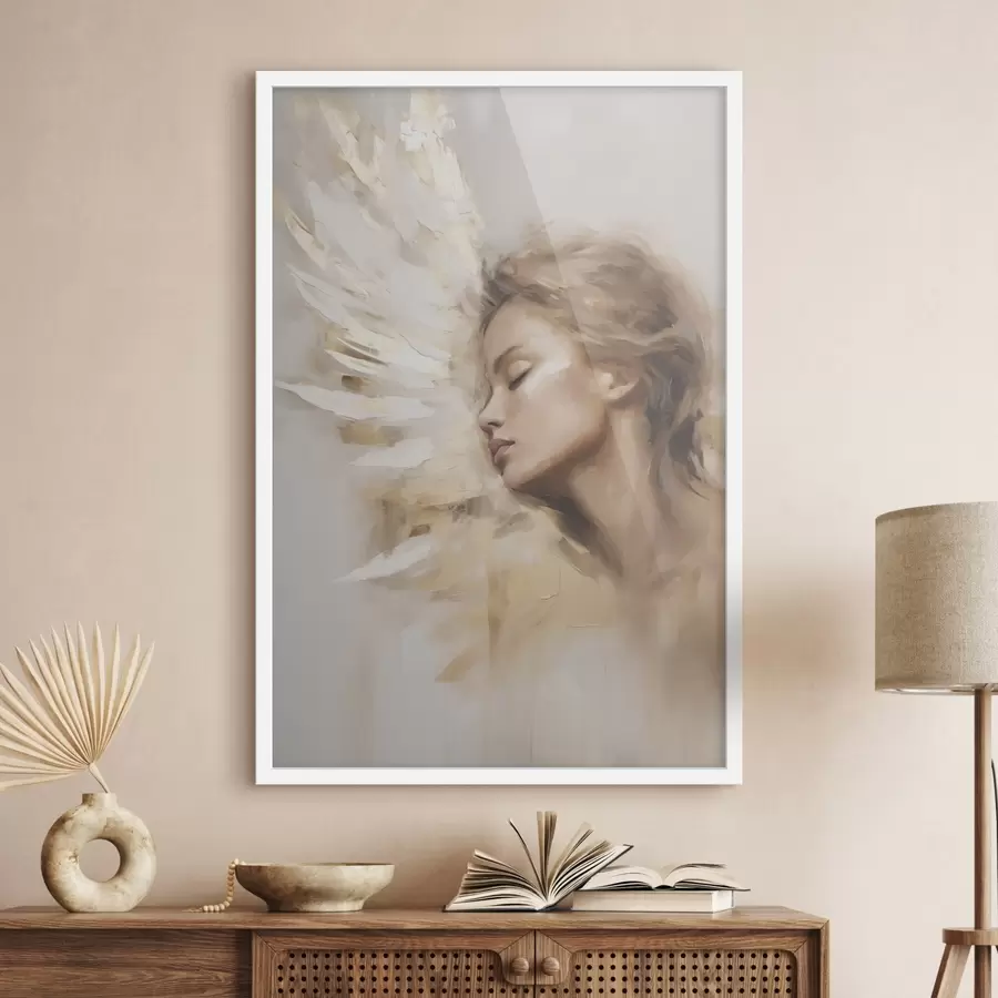 Fototapeedid Portree tüdrukust, kellel on inglitiib f48979