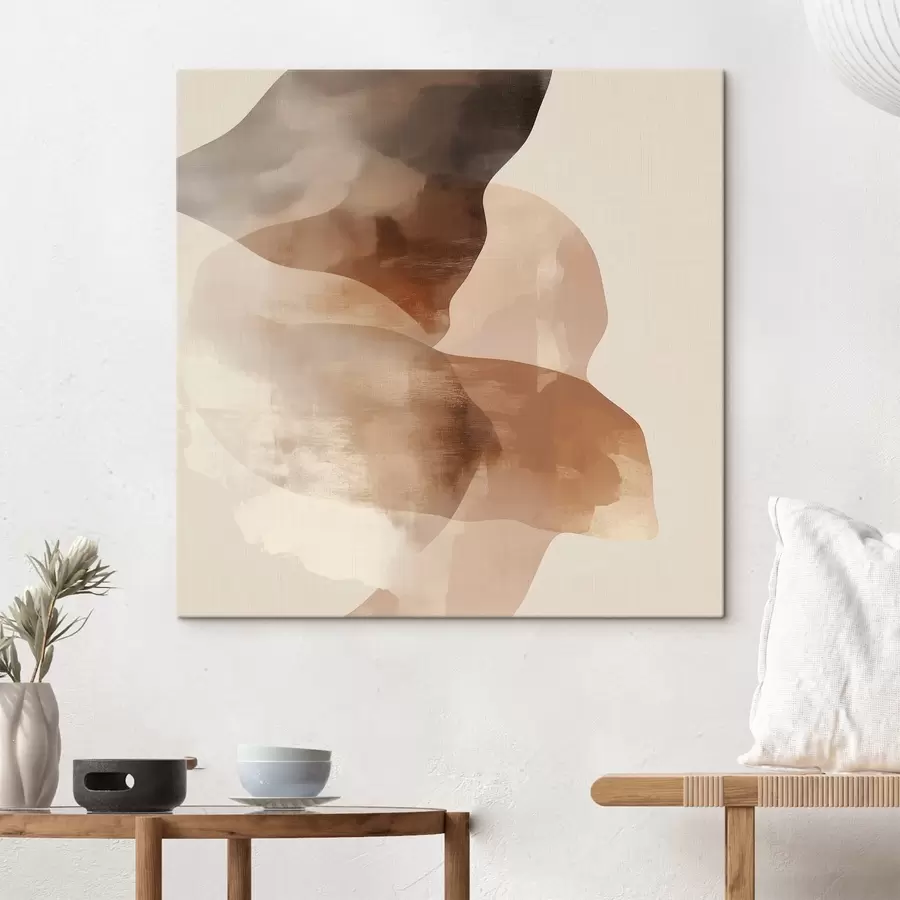 Pilt Abstraktne kompositsioon soojades pruuni-beežides toonides s48835