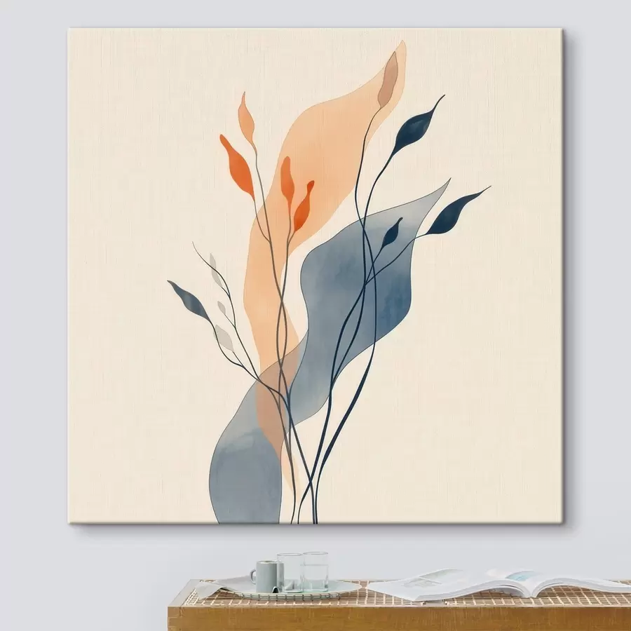 Pilt Kompositsioon väljendusrikaste taimesiluettidega kunstilise illustratsiooni stiilis s48838