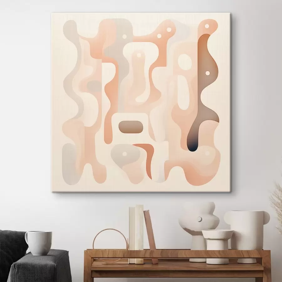 Pilt Kõverate vormide harmoonia ja looduslik värvipalett kaasaegses kunstilises illustratsioonistiilis s48845