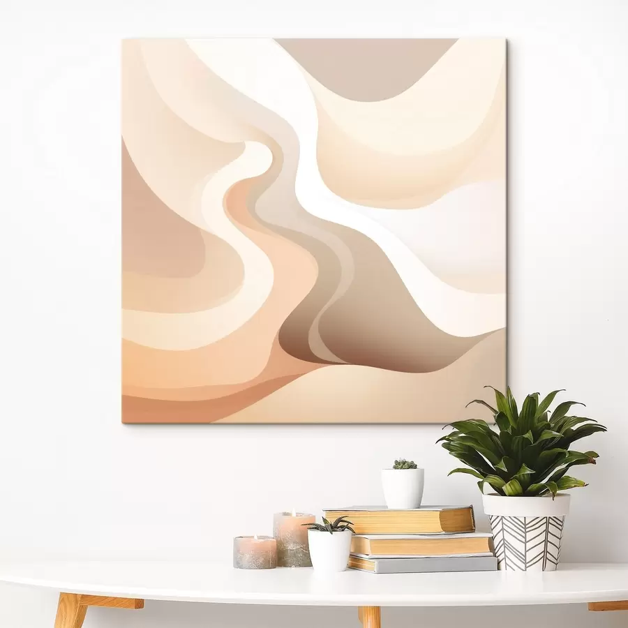 Pilt Kõverate vormide ja kreemikate toonide harmoonia kaasaegses kunstilises illustratsioonistiilis s48846