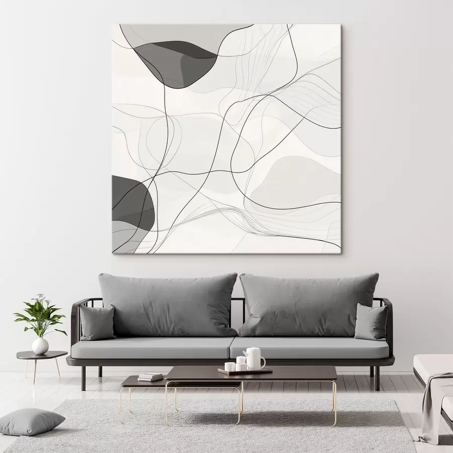 Pilt Minimalistlik abstraktne stseen õhukeste joonte ja pehmetega varjudega s48853