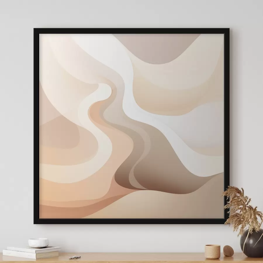 Fototapeedid Kõverate vormide ja kreemikate toonide harmoonia kaasaegses kunstilises illustratsioonistiilis f48846