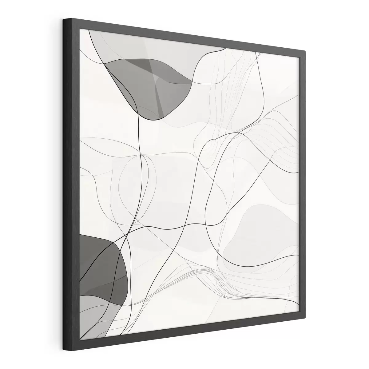 Plakat Minimalistlik abstraktne stseen õhukeste joonte ja pehmetega varjudega f48853
