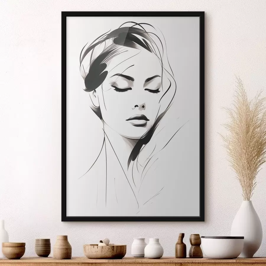 Fototapeedid Abstraktne naise visand f49024