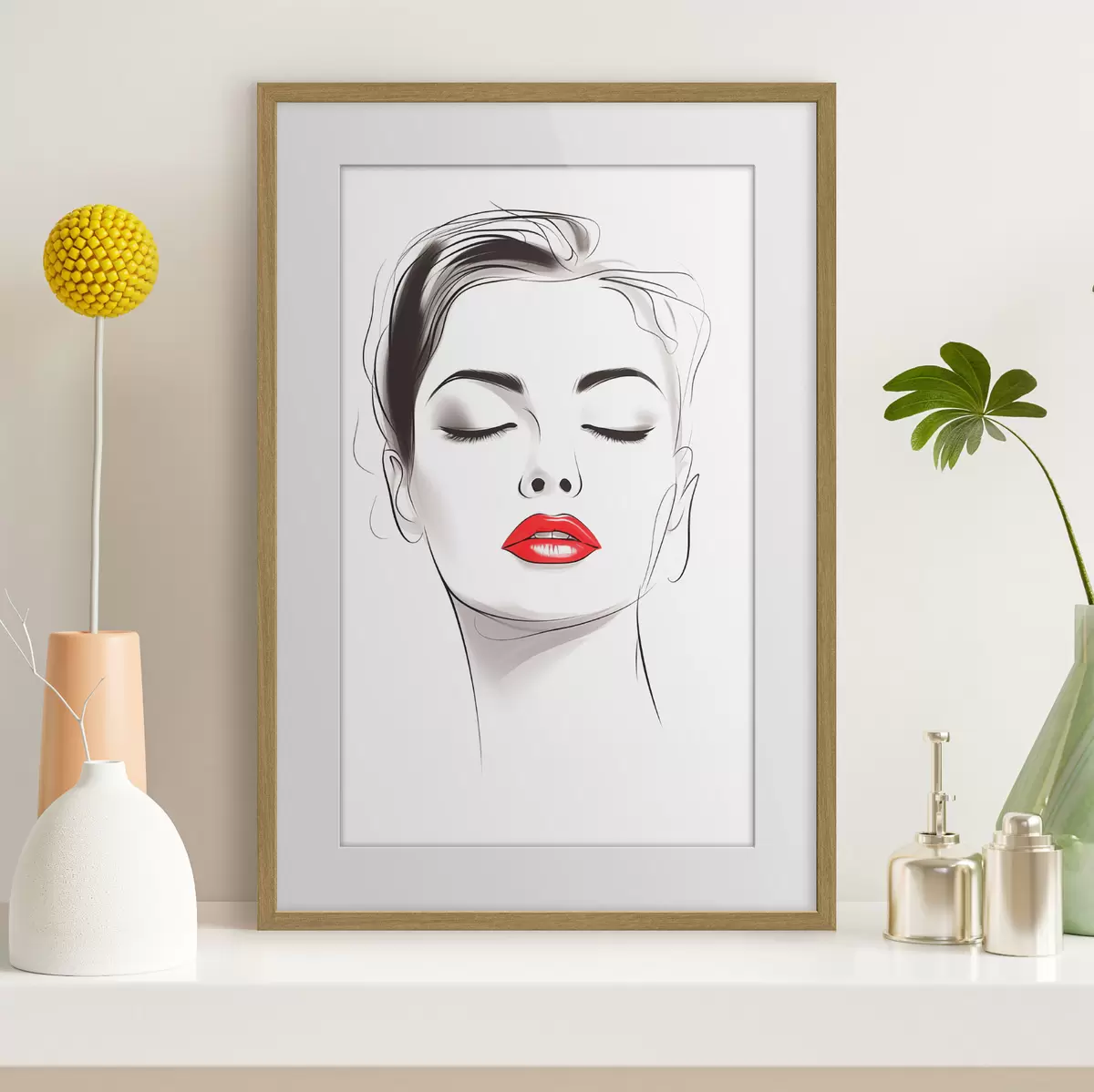 Plakat Minimalistlik näojoonistus f49025
