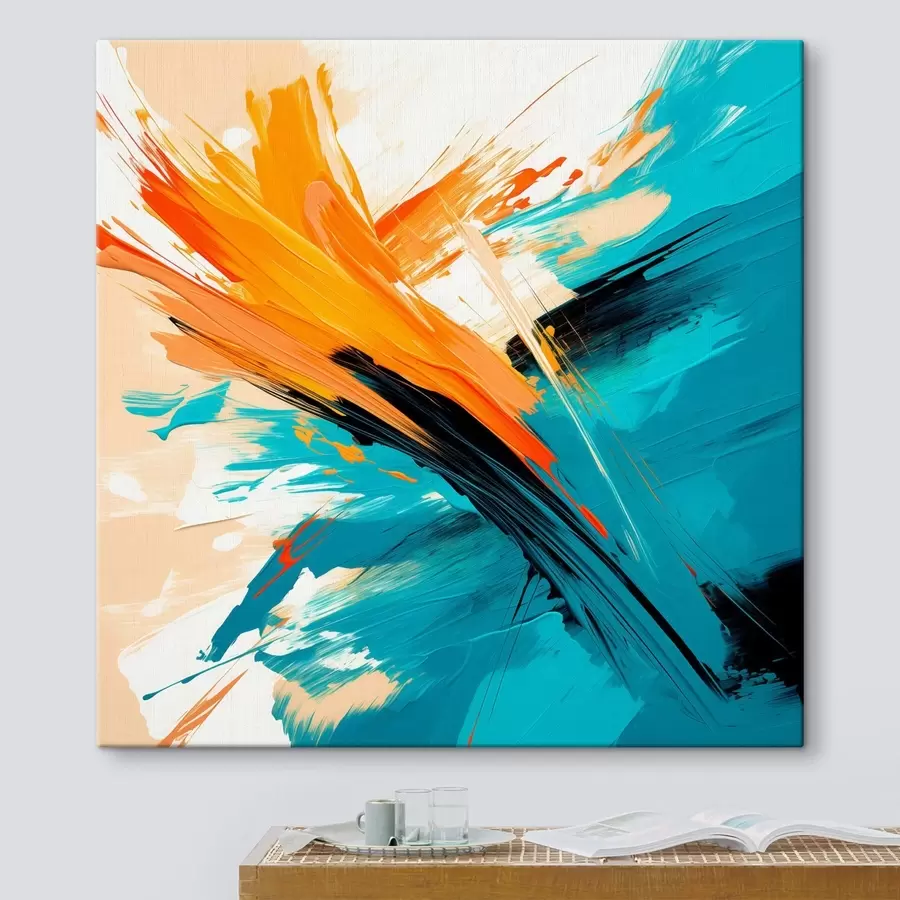 Pilt Ere värvilahendus türkiisi ja terrakotta toonides kaasaegses maalikunstistiilis s48855