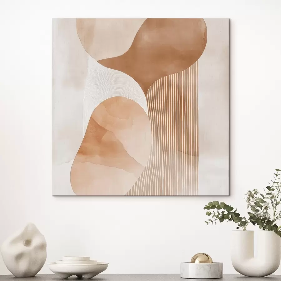 Pilt Dekoratiivkunst soojas beež-korallitoonides akvarelliefektiga s48870