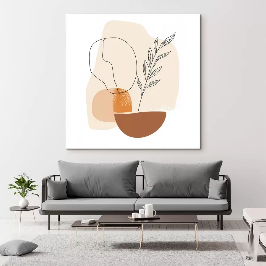 Pilt Natüürmort graafiliste aktsentide ja pastelsete vormidega kaasaegses kunstistiilis s48872