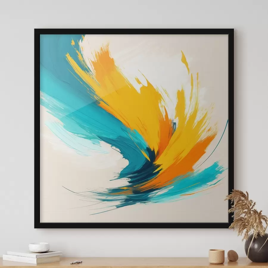 Fototapeedid Energiline keeris kollastes ja sinistes toonides kaasaegses maalikunstistiilis f48856