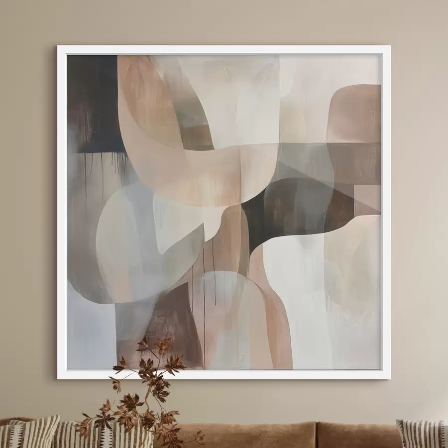 Fototapeedid Abstraktne kompositsioon soojas beež-korallitoonides f48859