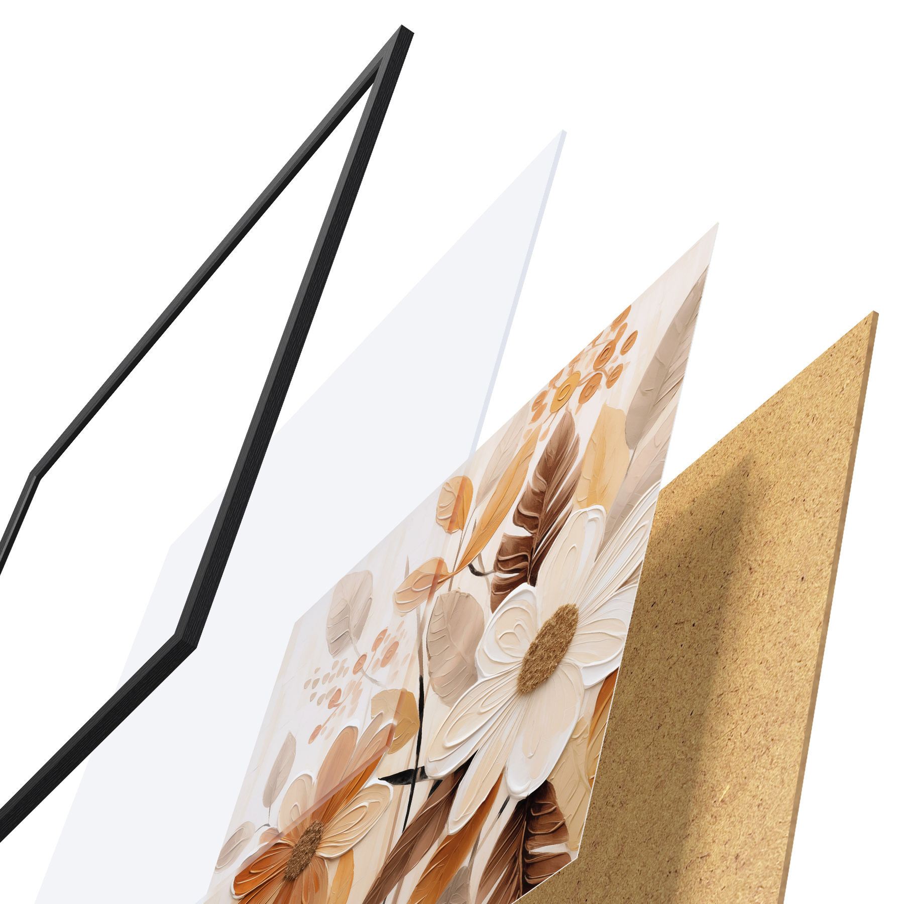 Plakat Stiliseeritud lilled maalil f49072