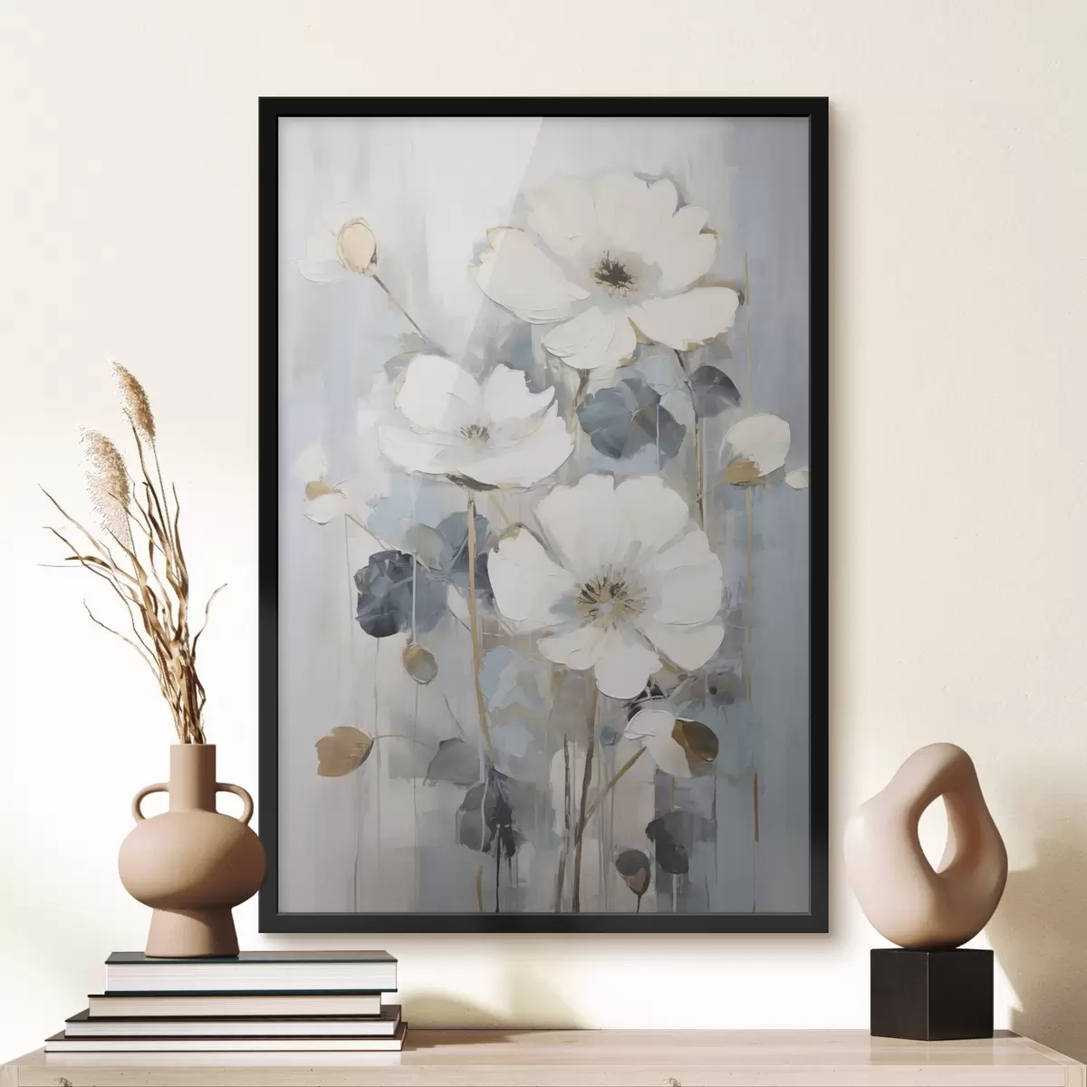 Plakat Abstraktsed lilled, maalide imitatsioon f49074