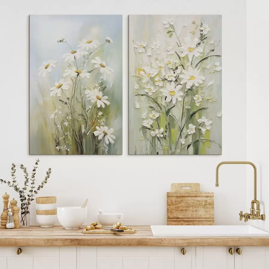 Pilt Õrn maaliimitatsioon margriitidest m30447