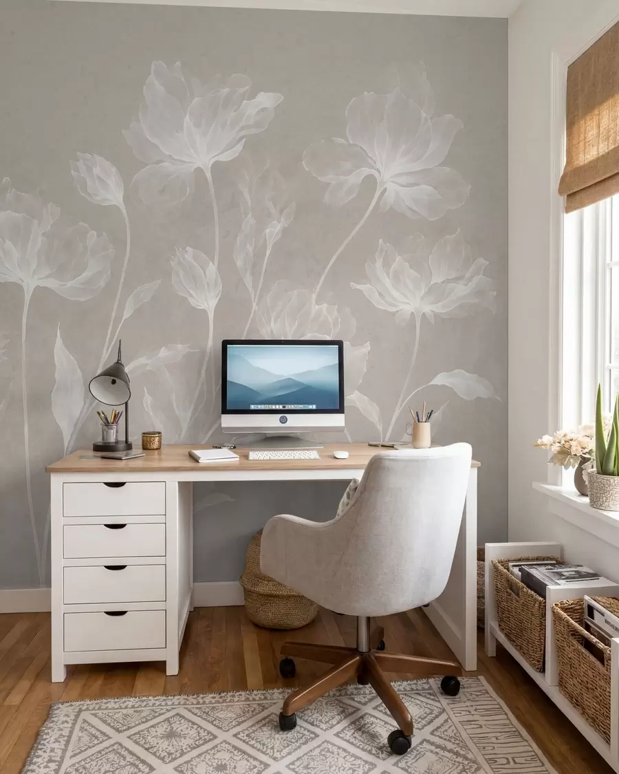 Fototapeedid Elegantsed õhulised lilled läbipaistvate kihiliste kroonlehtedega pikkadel õrgetel varretel w05579v1