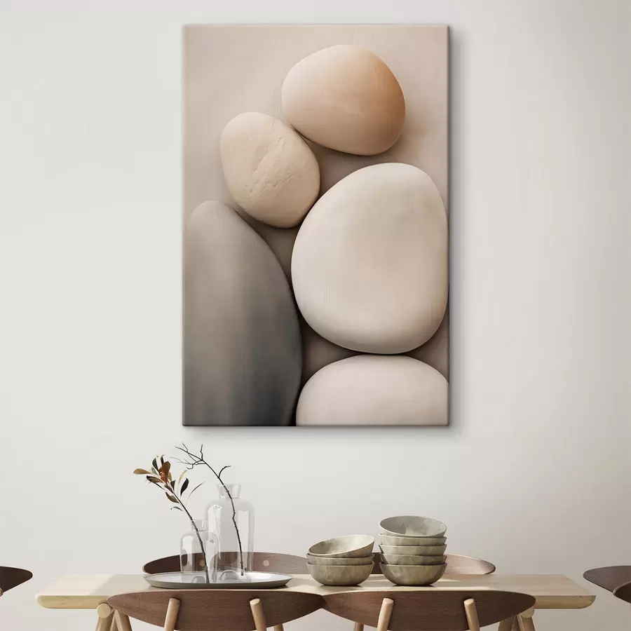 Pilt Siledad, ümarad kivid erinevates neutraalsetes toonides, minimalism s49171